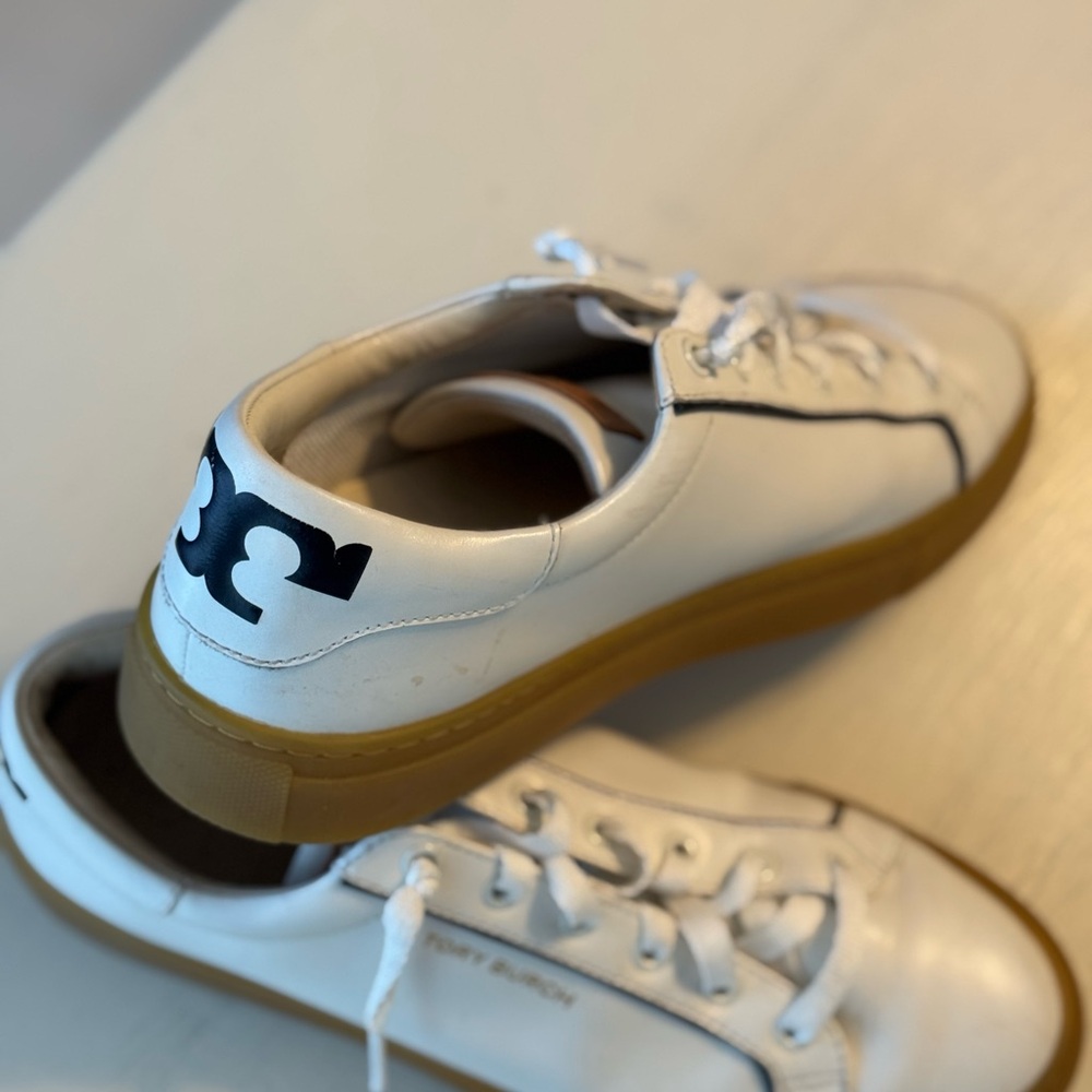 Tory Burch White Sneakers with Black Accents